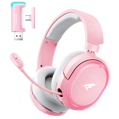 Picun G2 Wireless Gaming Headset Bluetooth 2.4G Headphones 7.1 Surround 5ms Low Latency ENC Mic for PC PS4 PS5 Phone Switch