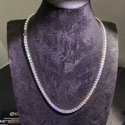 ESKEEM Stainless Steel 3/4/5MM White Moissanite Tennis Chain Necklace Hip Hop Jewelry for Men Women VVS1 Tennis Bracelet Gift