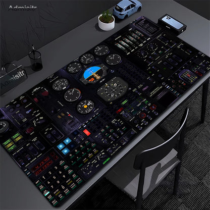 Mousepad Airplane Speedometer Mouse Pad Instrument Panel Mausepad Anime Animes Display Desk Mat Pc Gamer Deskmat Cockpit Playmat