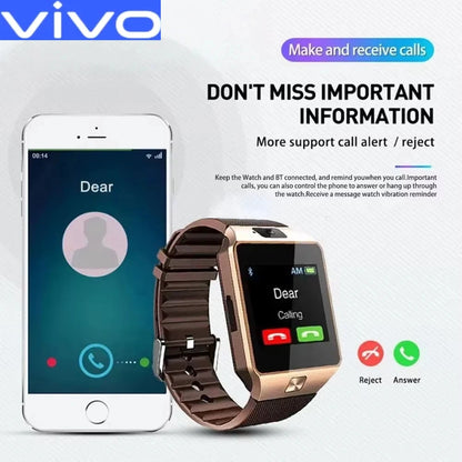 VIVO Digital Touch Screen Smart Watch DZ09 Bracelet Camera Bluetooth Waterproof Wrist Watch SIM Card Phone Intelligent Fitness