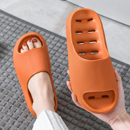 Men's Bathroom Bathing Slippers Women's New Summer Indoor Home Eva Anti-Slip Anti-Odor Couple Shower Leakage Quick-Drying Slippers for Women