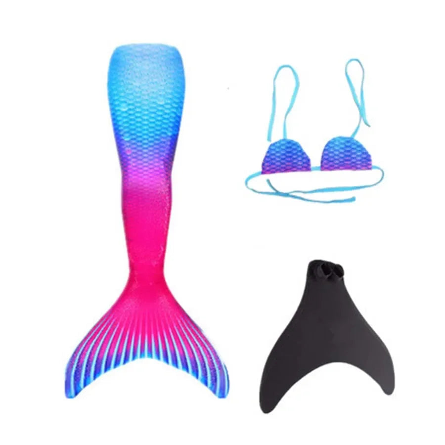 New Kids Adult Swimming Mermaid Tail Girl Mom Cosplay Mermaid Costume Children Party Gift Fantasy Swimsuit with Monofin Fin