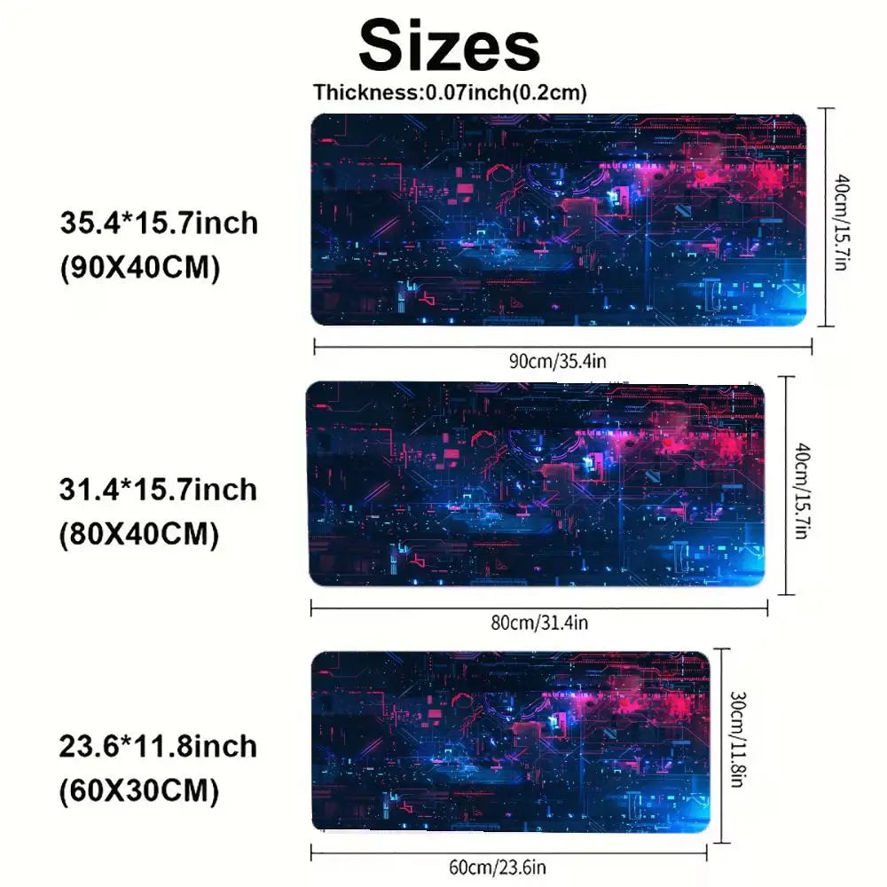 Colorful Nebula Particle Network Large Desk Mat Mouse Pad Mouse Mat Gaming Keyboard Mat  Non-Slip Rubber Base Computer Desk Pad
