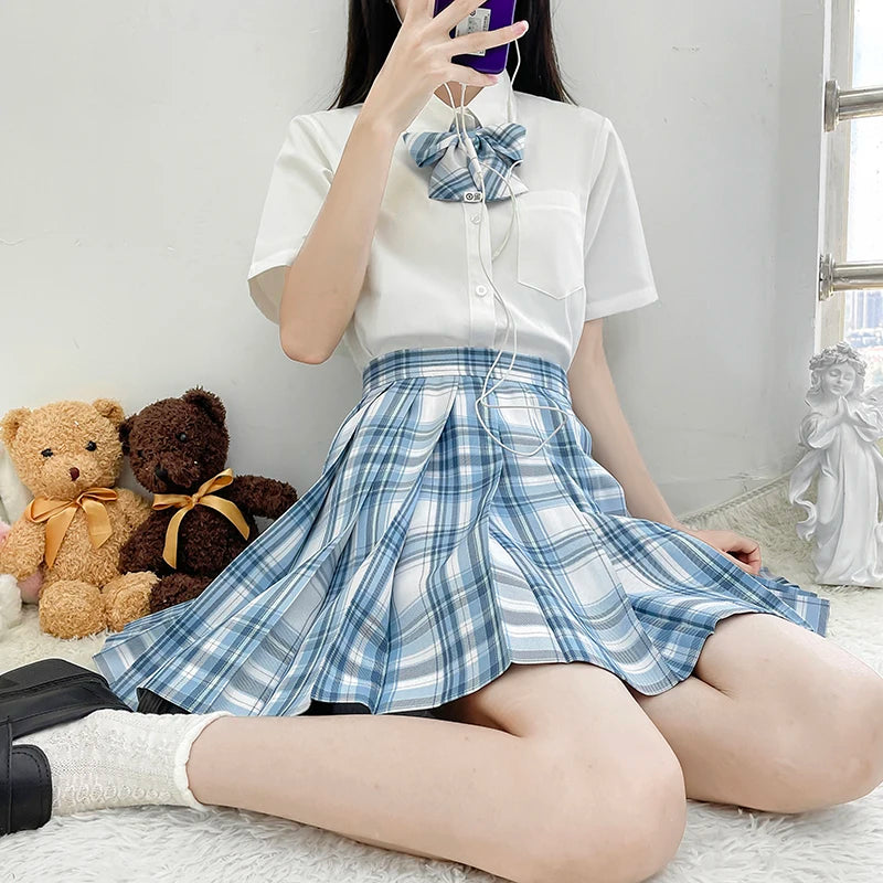 Japanese Bow Tie Skirt Set Student Pleated Skirt Jk Uniform Korean School Sexy Girl Preppy Style Seifuku Japanese School Uniform