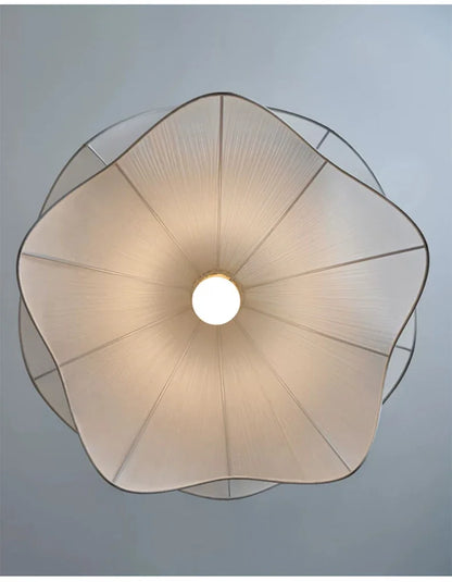 Nordic Minimalist Wabi Sabi Creamy Wind Fabric Chandelier Living Dining Room Bedroom Pendant Lights Home Hanging Lamp Fixture