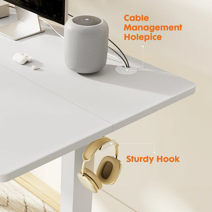 MCQ 48x24 Inch Ergonomic Height Adjustable Electric Standing Desk Sit Stand Computer Workstation Standing Table for Home Office