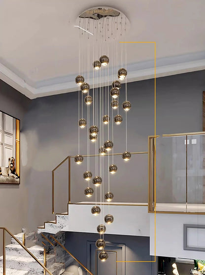 Modern Home Decor LED Lights Pendant Light Lamps for Staircase Chandeliers for Living Room Hanging Light Indoor Lighting