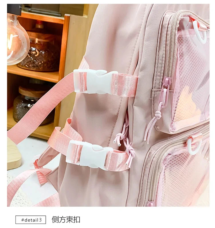Japanese Kawaii Itabag Women New 2026 Transparent Backpack Women Large Capacity Ita Backpack School Bags for College Student JK