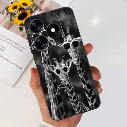 Phone Case For Tecno Spark 10 10C 2023 Fashion Flower Cat Butterfly Soft Silicone TPU Cases For Tecno Spark10 Spark10c KI5q KI5k