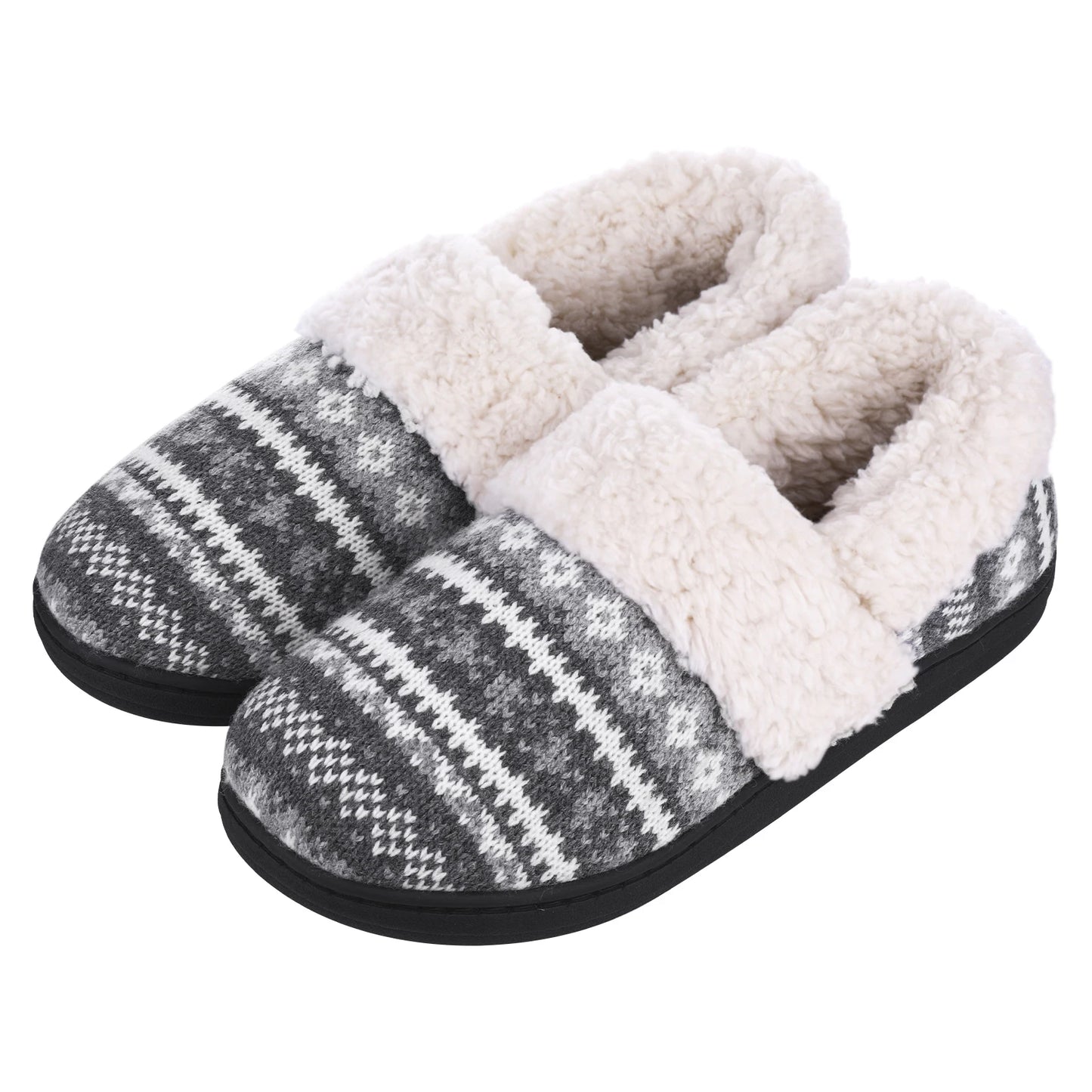 Comwarm Winter Warm Cotton Slippers For Women Men Flats Soft Non-slip Fluffy Shoes Design Slides Couple Indoor House Slippers
