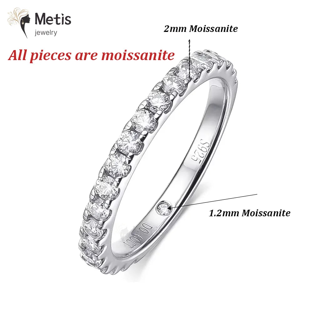 3CT Moissanite Bridal Rings Set with Certificate D Color Diamond Engagement Ring 925 Sterling Silver Wedding Band for Women