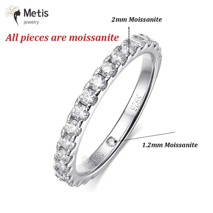 3CT Moissanite Bridal Rings Set with Certificate D Color Diamond Engagement Ring 925 Sterling Silver Wedding Band for Women