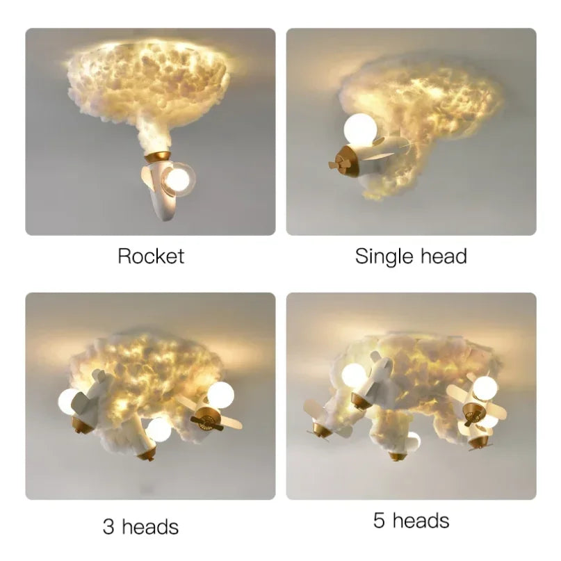 2025 Rocket Astronaut Ceiling Light For Bedroom Study Kids Nursery Modern Creative Led Cloud Led Lights Boys Children Room Light