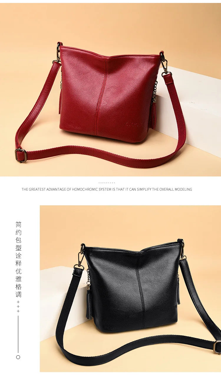 Tassels Women Hand Crossbody Bags for Female Leather Crossbody Luxury Purses and Handbags Women Shoulder Bag Designer Bucket Sac