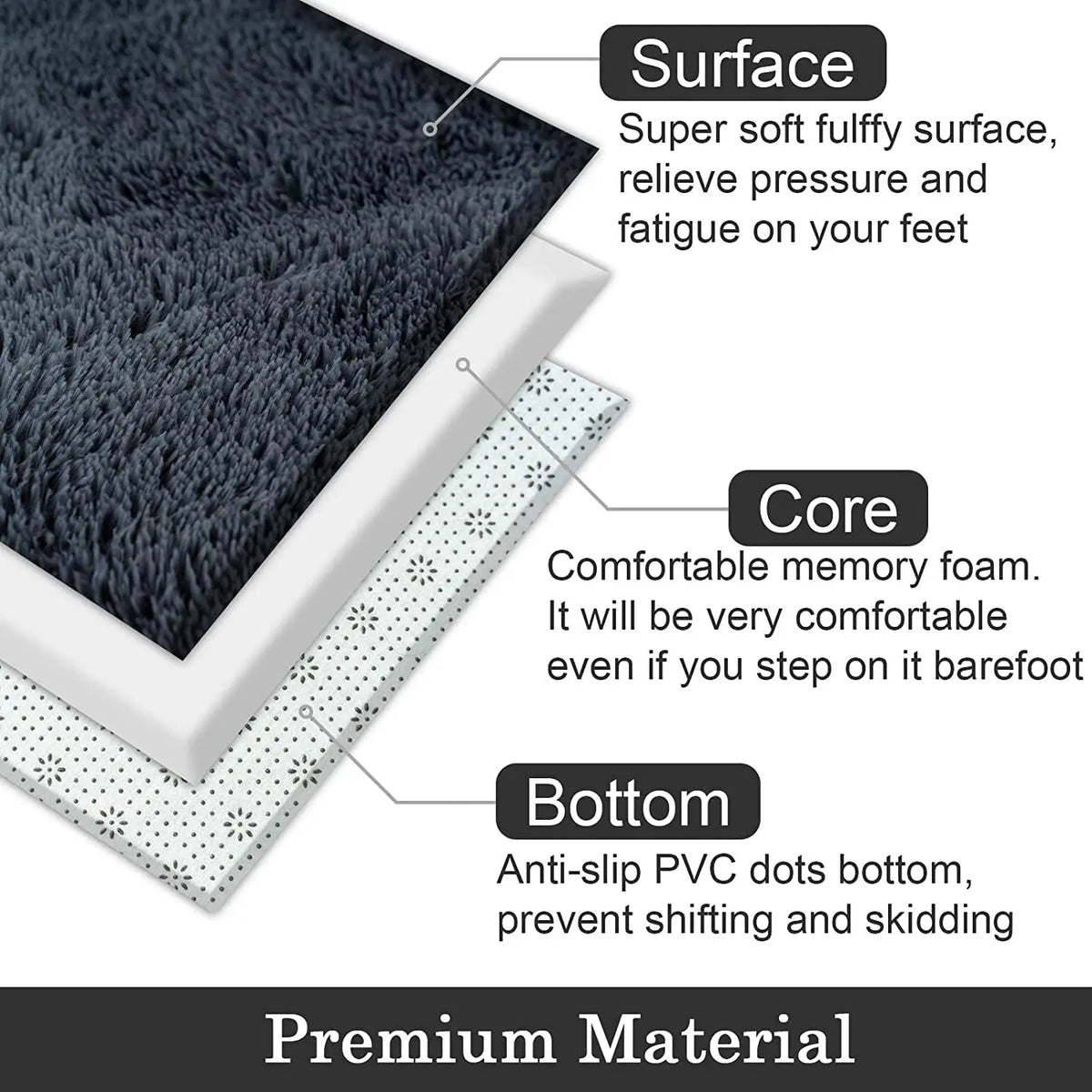 Bubble Kiss-Fluffy Orange Plush Carpets and Rugs for Home Living Room, Thick Plush Rug, Shaggy Golden Velvet Floor Mat