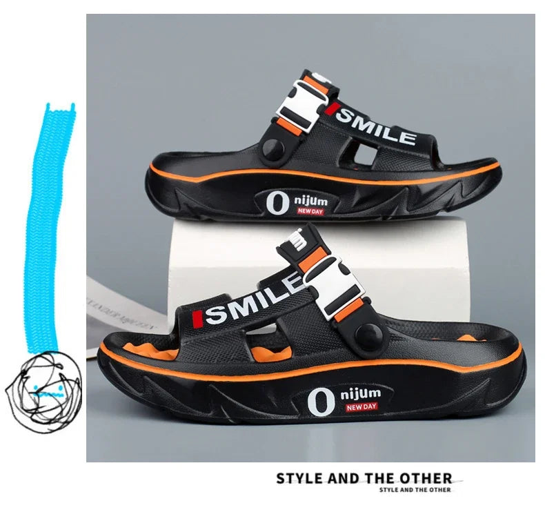 Summer Men's Massage Slippers Indoor Outdoor Sandals Beach Comfortable Soft Slides Clogs Casual Shoes Men Women Home Slippers