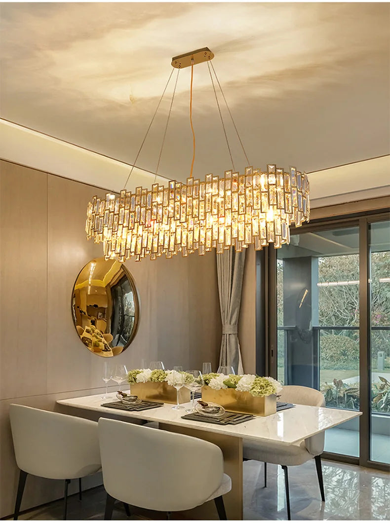 Luxury Crystal Ceiling Pendant Chandelier Lights Dining Room Chandeliers Lighting for Living Room Light Home Decor Lustre Salon