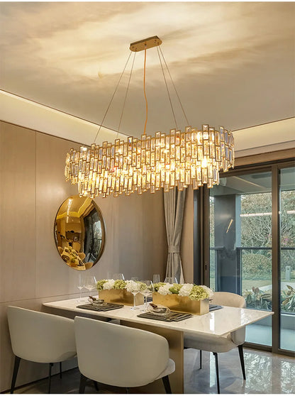 Luxury Crystal Ceiling Pendant Chandelier Lights Dining Room Chandeliers Lighting for Living Room Light Home Decor Lustre Salon
