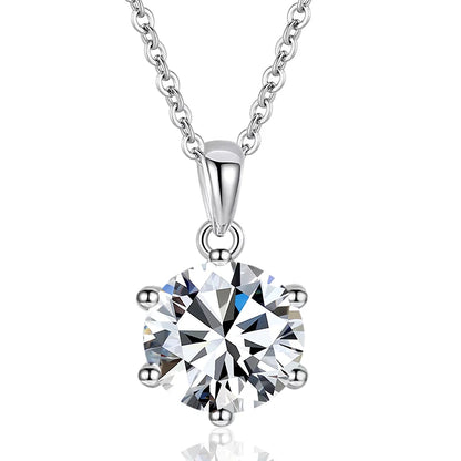 NeeTim 1ct 2ct 4ct Moissanite Necklace For Women 925 Sterling Silver Lab Diamond with Gold Plated Pendant Wedding Party Jewelry