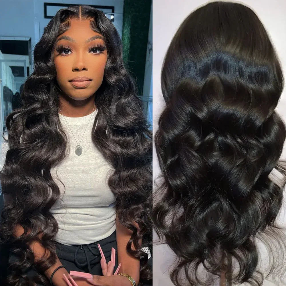 Body Wave ce Front Synthetic Wigs,Long Glueless Lace Front Wig with Pre Plucked Natrural Hairline and Baby Hair