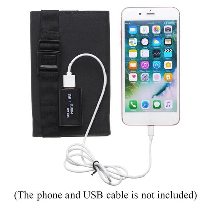20W 5V Portable Solar Panel Foldable Waterproof USB Port Charger  for Phone Battery Outdoor Camouflage/Black