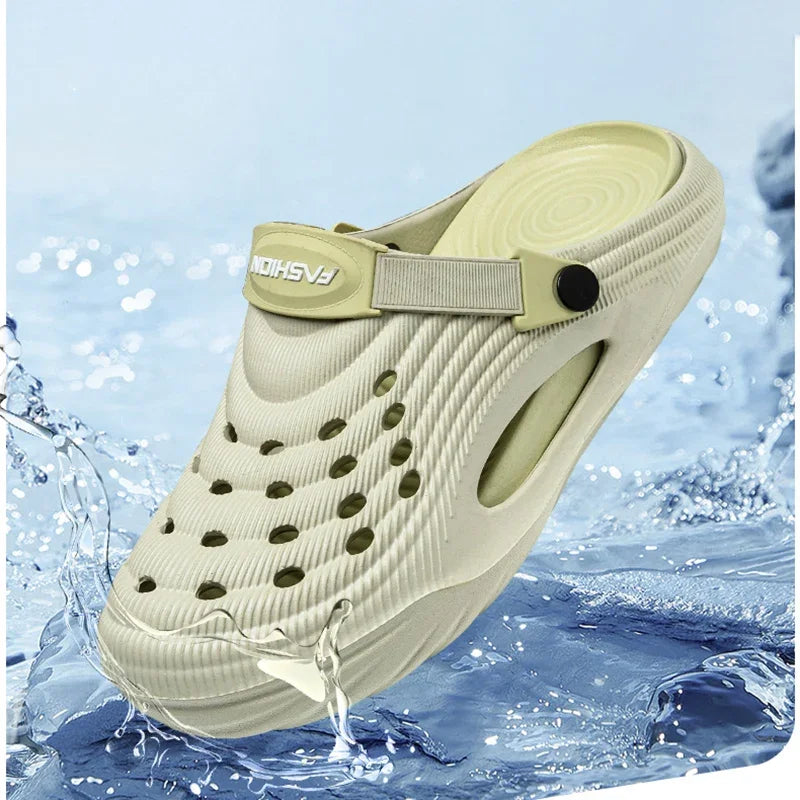 Fashion 2026 Mix Color Men's Comfortable Thick Platform Clogs Summer Beach Outside Couple Slippers Soft Sole EVA Sandals Slides