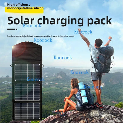 Ultra Monocrystalline Silicon Solar Panel Portable Foldable Photovoltaic Panel for Outdoor USB Charger 5V/9V for Smartphones QC