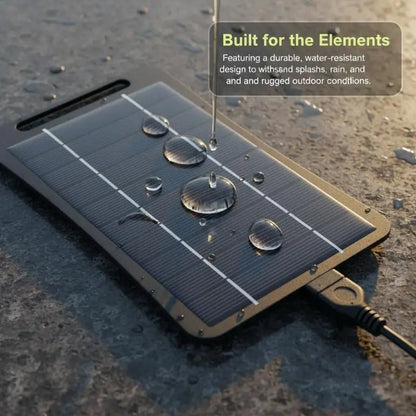 2W Solar Charger Portable W/USB-C Fast Charging For Phone Power Banks Camping Hiking Emergency Power Supply.