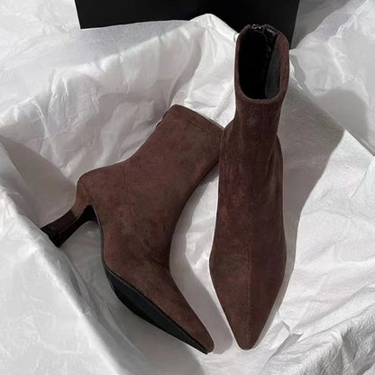 Autumn Women Sexy Pointed Toe Stretch Ankle Boots Short Botas Shoes Fashion Partys Stiletto High Heel Socks Botas Botas De Mujer