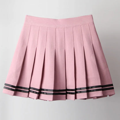 Kawaii Harajuku Skirts Preppy School Uniform High Waist Pleated Women Girls Lolita A-line Sailor Skirt