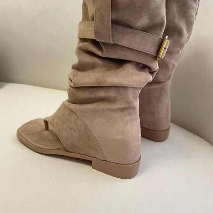 Fashion Versatile Woman Shoes Summer New Items Square Toe Flat Shoes Retro Women's Clip Toe Boots Anti Slip Women's Sandalsтуфли