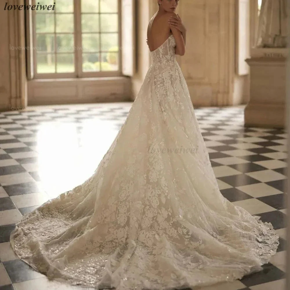 Customized Wedding Dress Gorgeous Long Sleeve Luxury Bride Gowns High Neck Bridal Dresses Lace Applique Vestido De Novia Boda