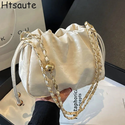Chain Bag Ladies PU Leather Shoulder Bags Purse for Women Fashion Crossbody Bags Underarm Bag Small Square Satchel Handbag Bolas