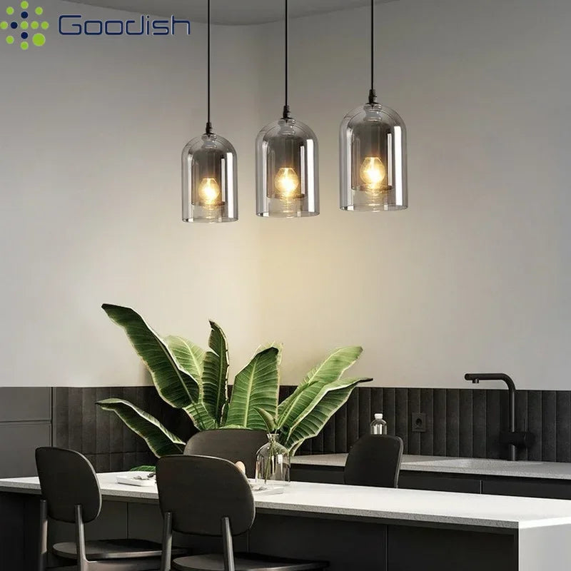 Modern Crystal Coal Oil Glass Stone Bottle LED Pendant Lights Art Creative Indoor Lamps for Bedroom Home Decoration Chandeliers