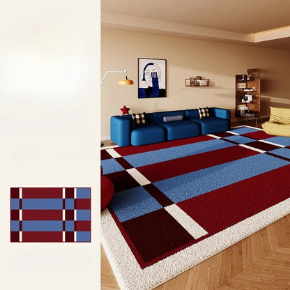 Retro Style Rugs for Bedroom Large Area Living Room Decoration Anti-slip Carpet Thick Plush Floor Mat Fluffy Soft Cloakroom Rug
