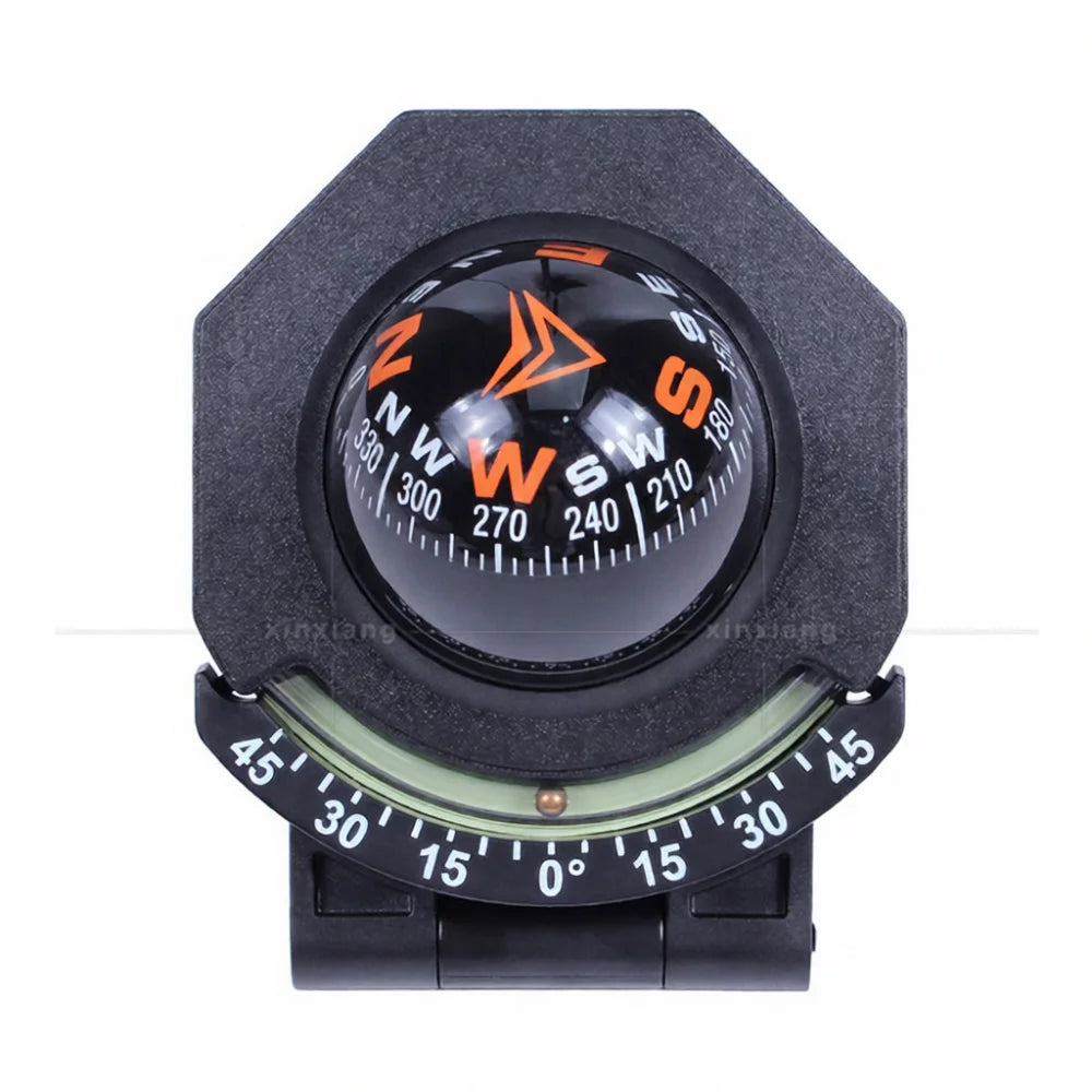 Off Road Navigation Compass Slope Meter Dashboard Luminous Foldable Gauge Adjustable Auto Interior Decor Accessory