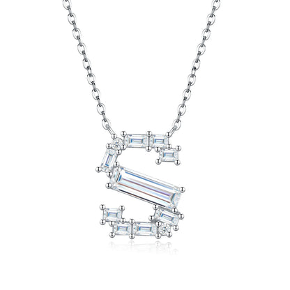 PureNew 26 Letter A-Z 4x12mm Moissanite Necklace For Women S925 Silver D Color 18k Plated Sparking Women's Moissanite Chain