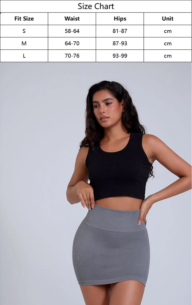 1Pcs Spring Summer New High Waist Elastic Business Women's Mini Skirt Black Slimming Knitted Half Body Skirt Professional Work
