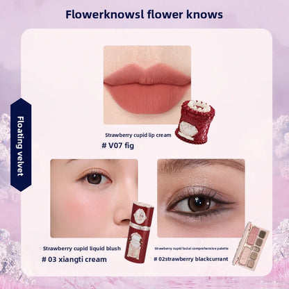 Flowerknows Gift Box Makeup Set Little Angel Full Box Lip Glaze Blusher Shell Jewelry Flower Know Birthday Gift Kit