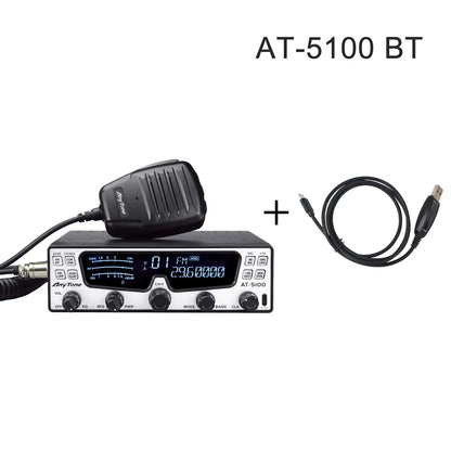 Anytone Walkie Talkie AT-5100 10m Amateur Mobile Radio SSB AM FM USB LSB CW PA 35W PEP NRC Noise Reduction HF CB Transceiver