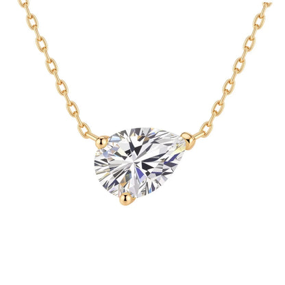GXTRS 1/2/3CT Pear Cut Moissanite Pendant Necklace For Women S925 Silver Waterdrop Lab Diamond Neck Chain Fine Jewelry Certified