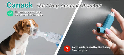 Cat Aerosol Chamber Pet Dog Portable Inhaler Spacer With Breathing Indicator Silicone Mask For Veterinary Equipment Vet Clinic