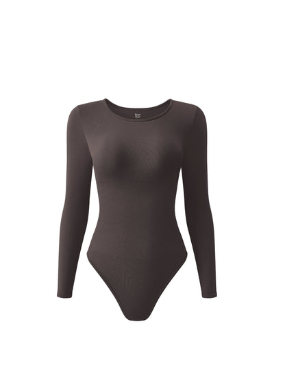 Long Sleeve Yoga Sports Bodysuits 2025 Autumn Solid Color Circular Collar Elastic Romper Sexy Women Jumpsuits