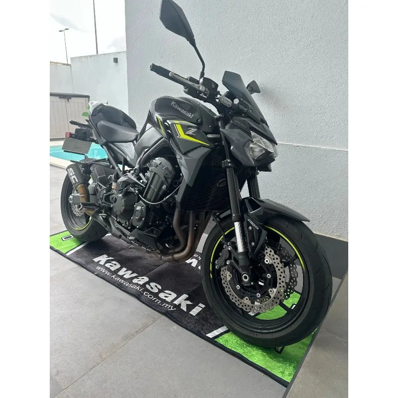 Kawasaki Motorcycle Carpet Garage Mat Racing Cool Moto Display Motorcycle Display Mat Kawasaki Anti-slip Floor Decoration Rug