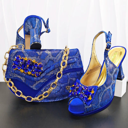 Doershow Lastest Italian Design Fashion Style Ladies Shoes with Matching Bag Set 2026 Nigerian Shoes and Bag Set!  HG1-1