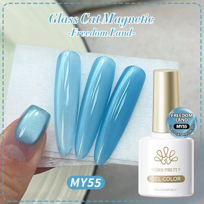 BORN PRETTY 10ml Cat Magnetic Gel Nail Polish Moonlight Glass Bead Water Light Crystal Soak Off UV Varnish For DIY Nail Art