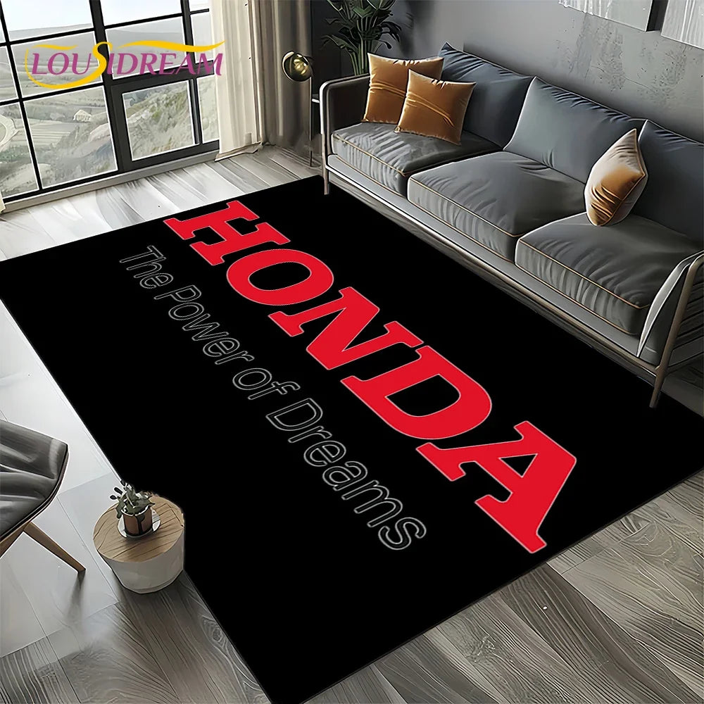 Racing Car H-HONDA HRC Motorcycle Carpet Rug for Living Room Bedroom Home Sofa Decoration,Kids Area Rug Non-slip Floor Mat Gift