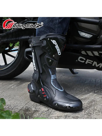 Men's Steel Toe Enduro Motorcycle Motocross Boots Leather safety Cross Ankle Gear Shift Shoes for Off-Road Racing Accessories
