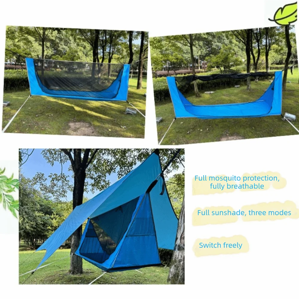 200x80cm Mosquito Net Hammock Sunshade Canopy Rainproof Outdoor Camping Shelter with Mosquito Net Portable Swing Hammock