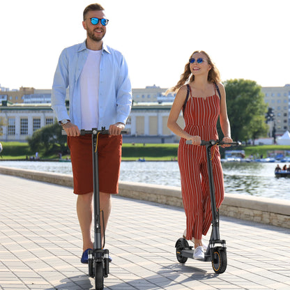 PORORO Electric Scooter 350W 19mph Max Speed APP Smart Control Dual Shock Absorption & Dual Suspension 22miles Max Range For City Commuter